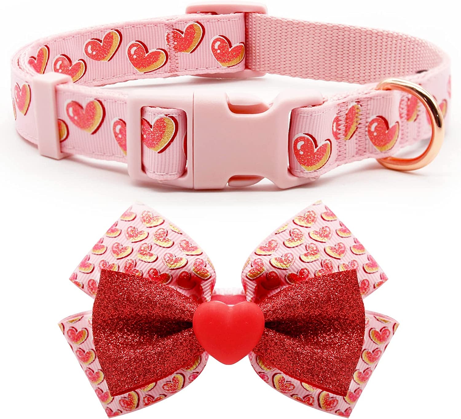 Christmas Bow Tie Dog Collar for Medium Dogs