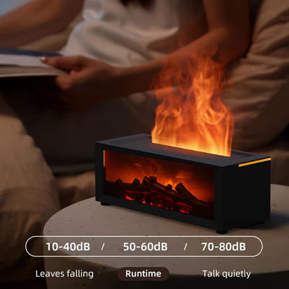 Simulated Fireplace Diffuser with Essential Oil Aroma, Air Humidifier, Timer Remote, and Colorful Night Light – Perfect for Home & Creative Gift