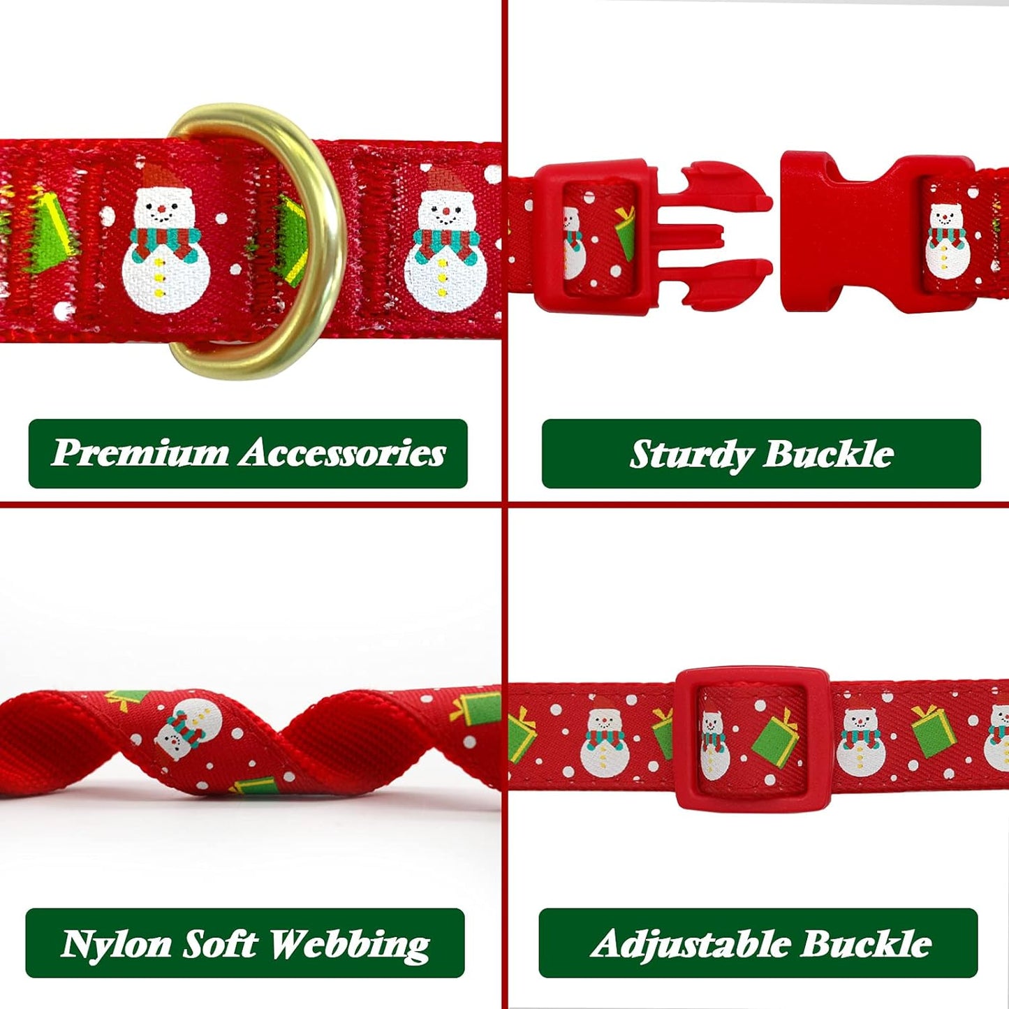 Christmas Bow Tie Dog Collar for Medium Dogs