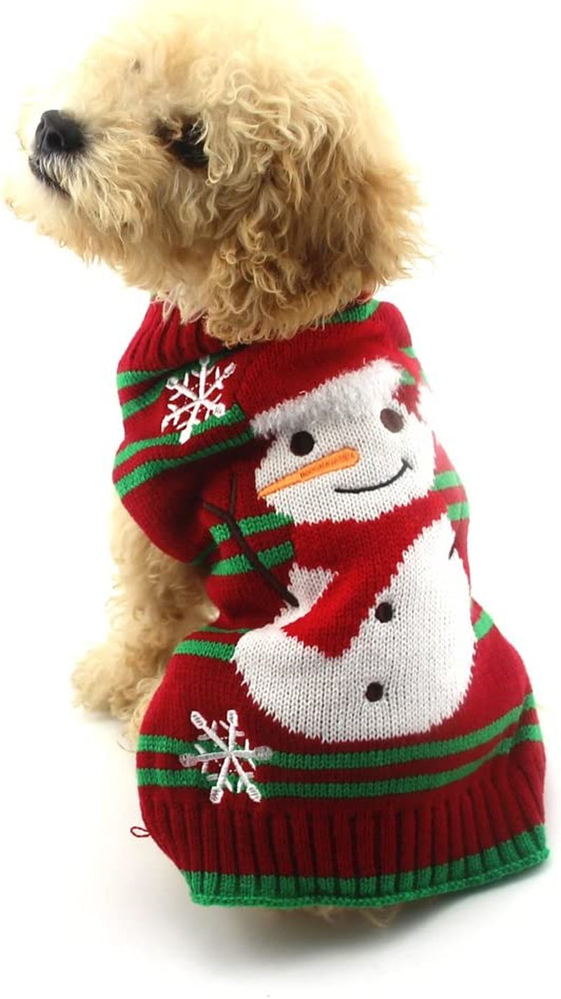 Dog Snowman Holiday Sweater for Small Dogs and Cats - Christmas and New Year Pet Apparel (XXL)