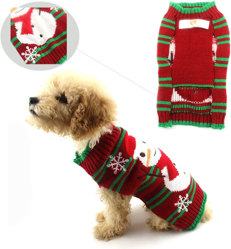 Dog Snowman Holiday Sweater for Small Dogs and Cats - Christmas and New Year Pet Apparel (XXL)