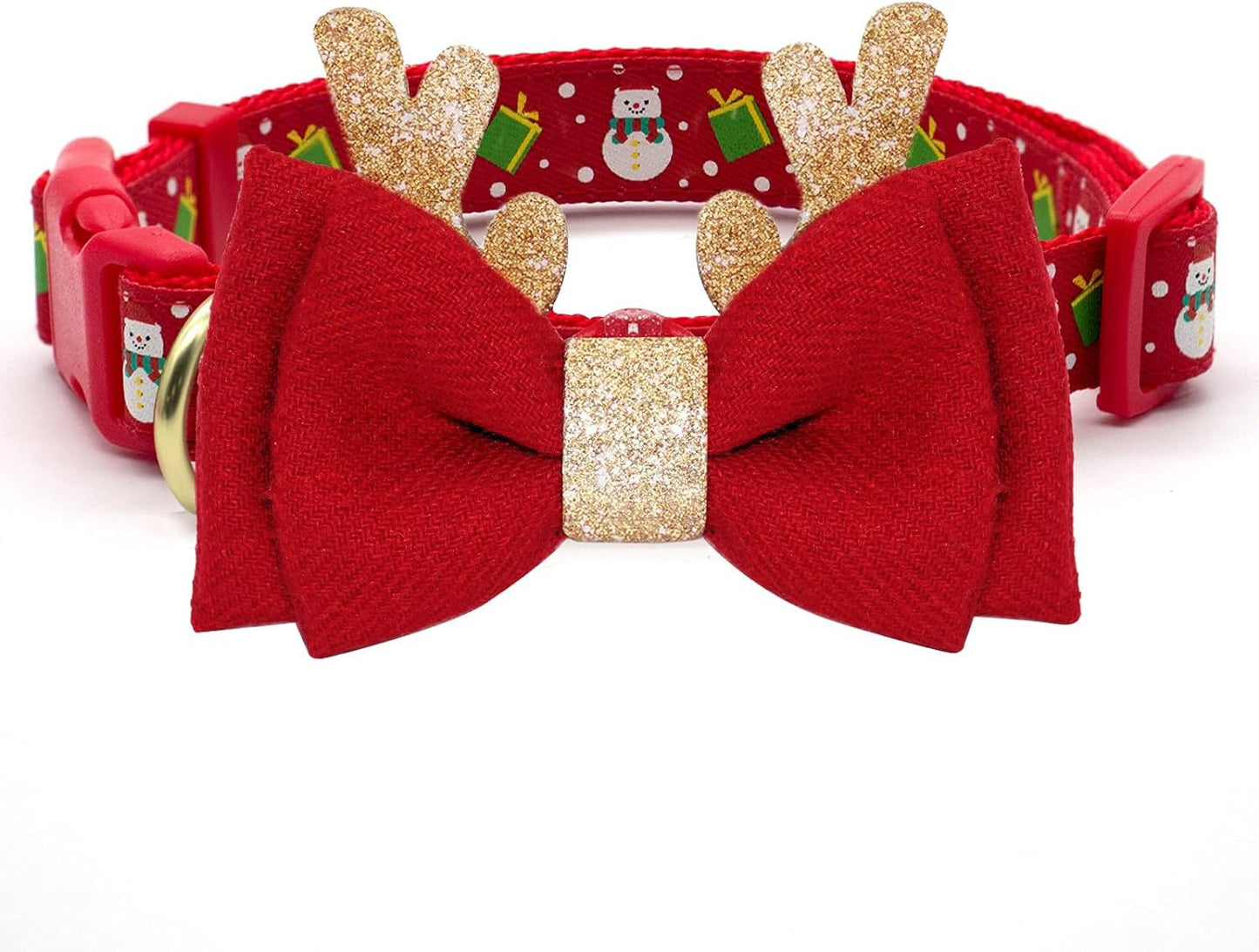 Christmas Bow Tie Dog Collar for Medium Dogs