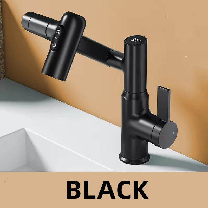 Bathroom faucet with 360-Degree Rotation LED Digital Display