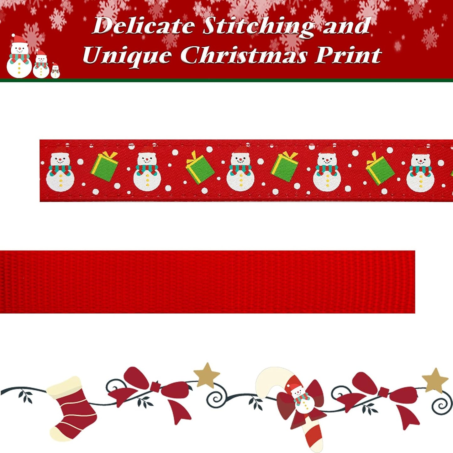 Christmas Bow Tie Dog Collar for Medium Dogs