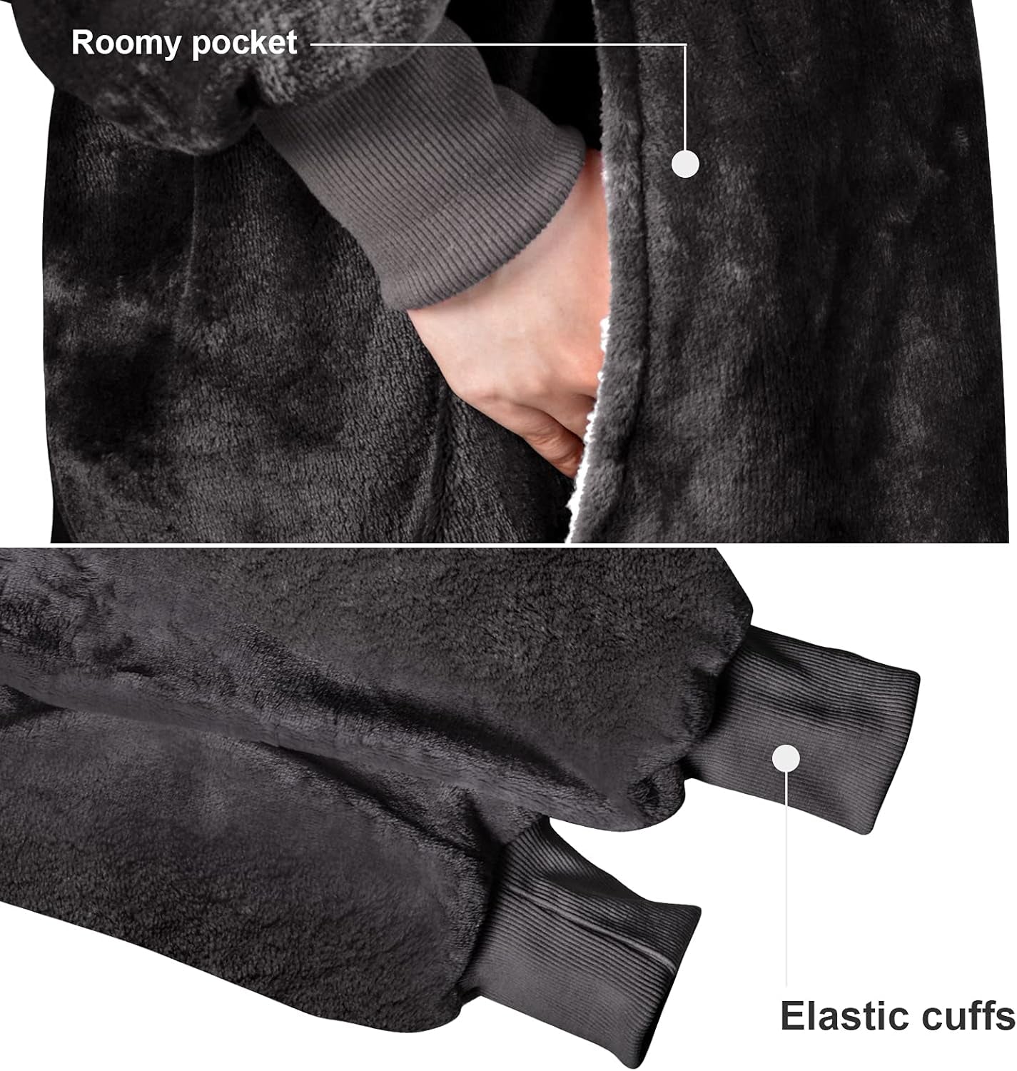 Venustas Oversized Wearable Blanket Hoodie - Ultra-Cozy Sherpa Sweatshirt for All-Ages Warmth and Comfort