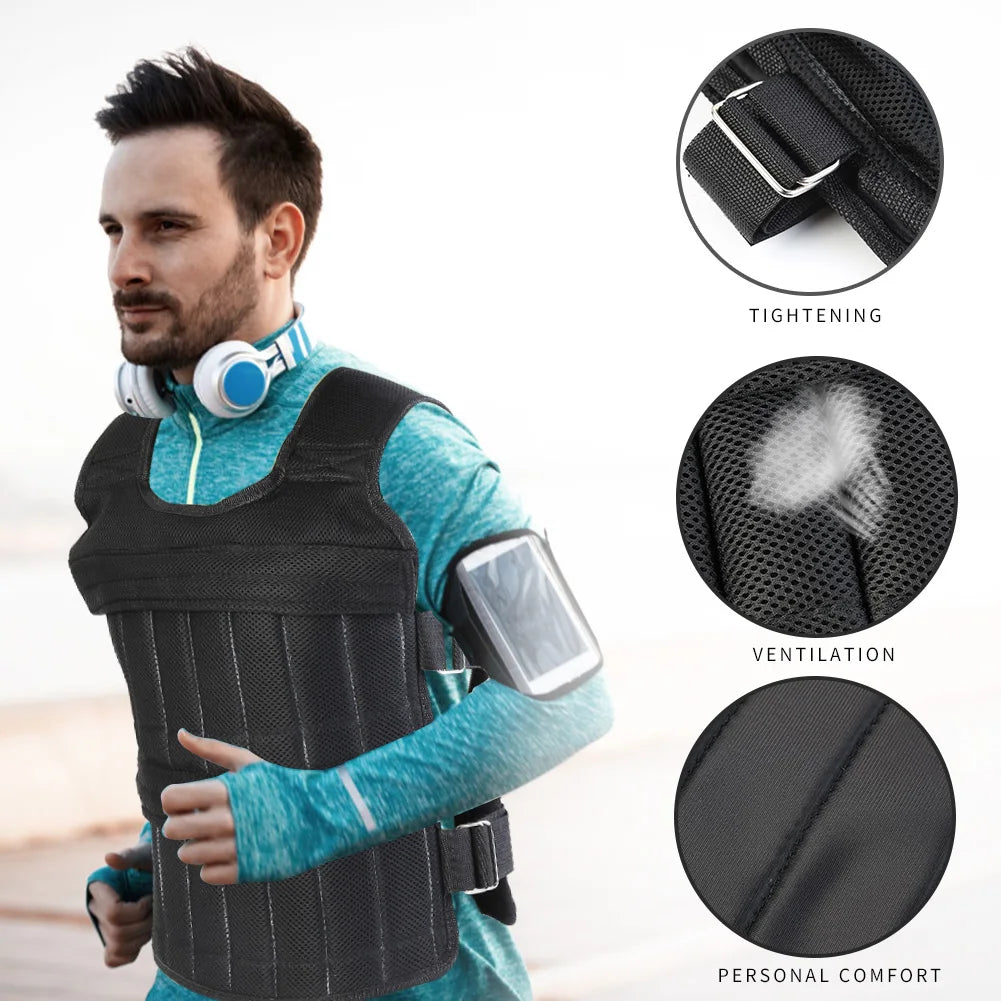 Adjustable Weight Vest Jacket for Running, Training, and Fitness Workouts