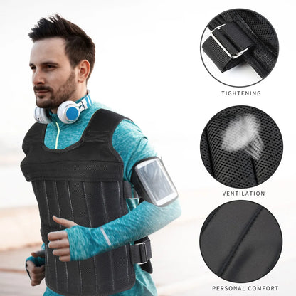 Adjustable Weight Vest Jacket for Running, Training, and Fitness Workouts