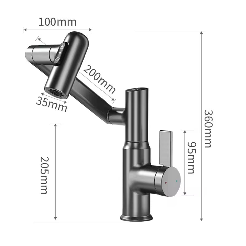 Bathroom faucet with 360-Degree Rotation LED Digital Display