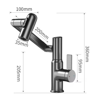 Bathroom faucet with 360-Degree Rotation LED Digital Display